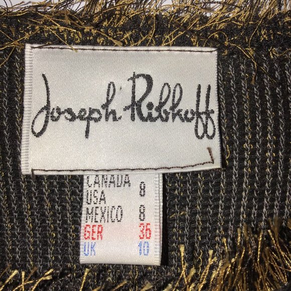 Vintage Joseph Ribkoff Cropped Shaggy Crew Neck Sweater Size 8 - Picture 7 of 11